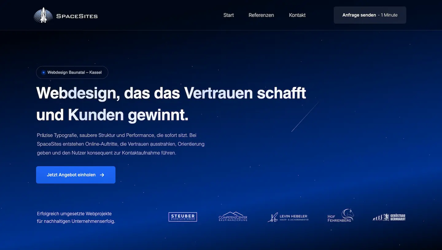 Webdesign von SpaceSites